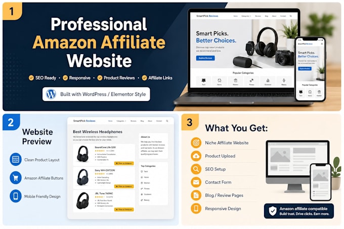 build a professional SEO ready amazon affiliate website