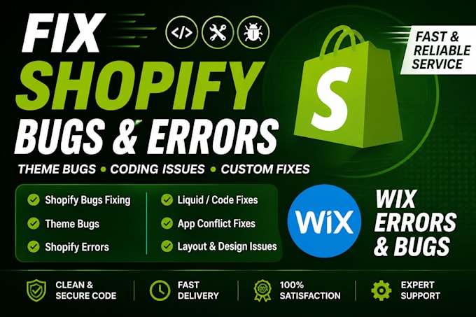 fix shopify bugs theme bug shopify errorr theme error wix error wix bug coding