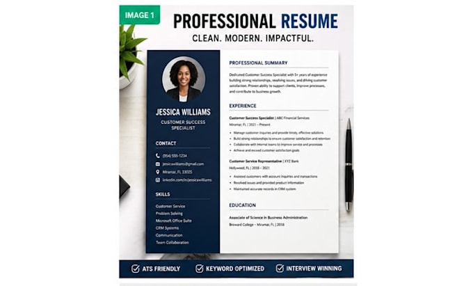 write professional ats friendly resume and CV