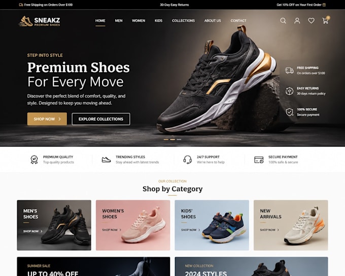 create website homepage design