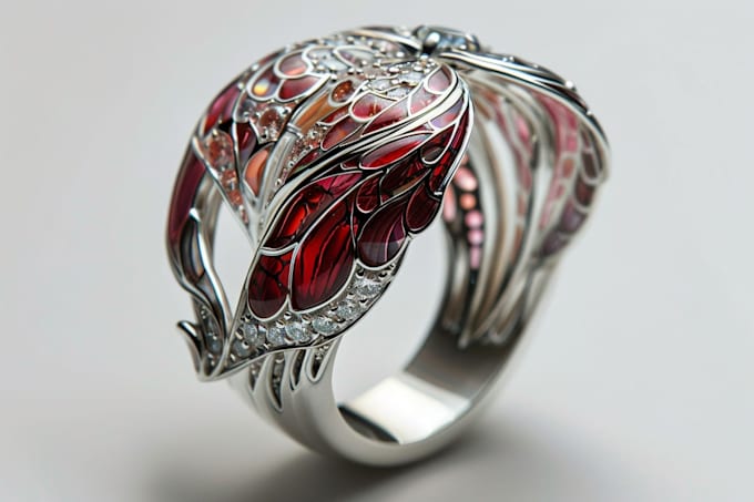 design jewelry illustration, ring, earrings