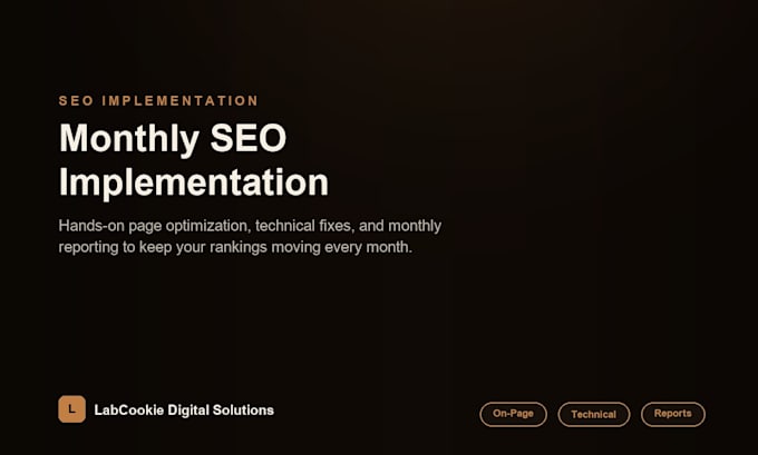 provide monthly SEO implementation and optimization