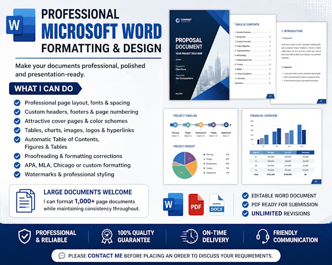 do ms word, excel, google docs and sheets formatting