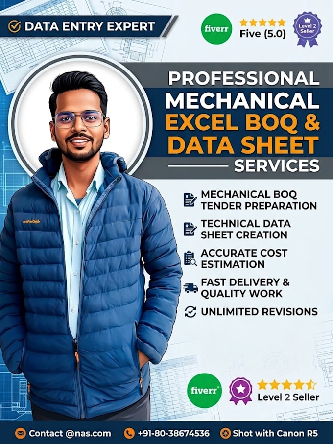 create mechanical boq material takeoff and project reports in excel