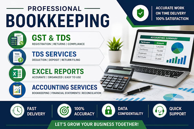 do booking, gst, tds, excel and accounting work