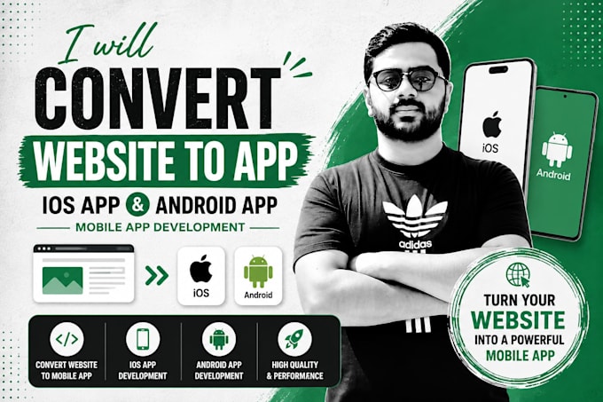 convert website to app, ios app and android app, mobile app development