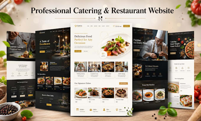 create professional personal chef, catering, and restaurant website