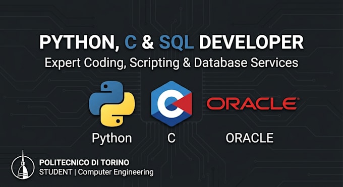 be your expert programmer in python, c, and sql