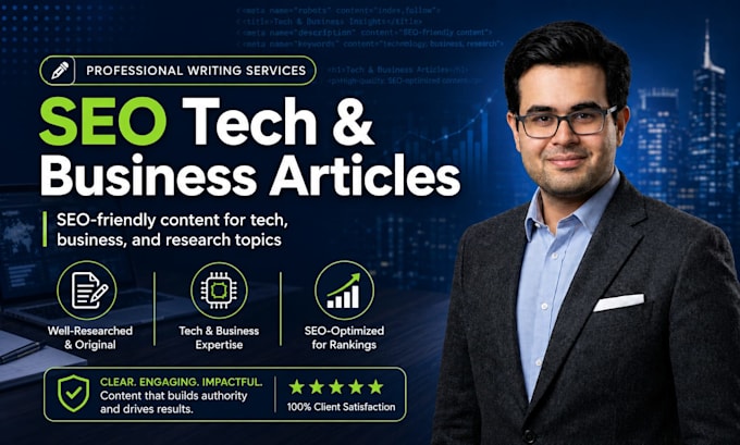 write engaging well researched tech and business articles