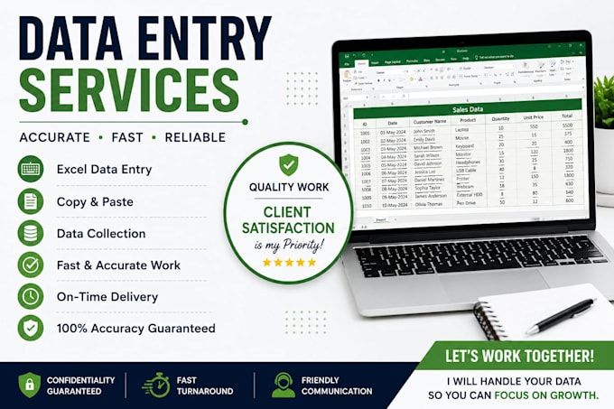 do accurate data entry and web research
