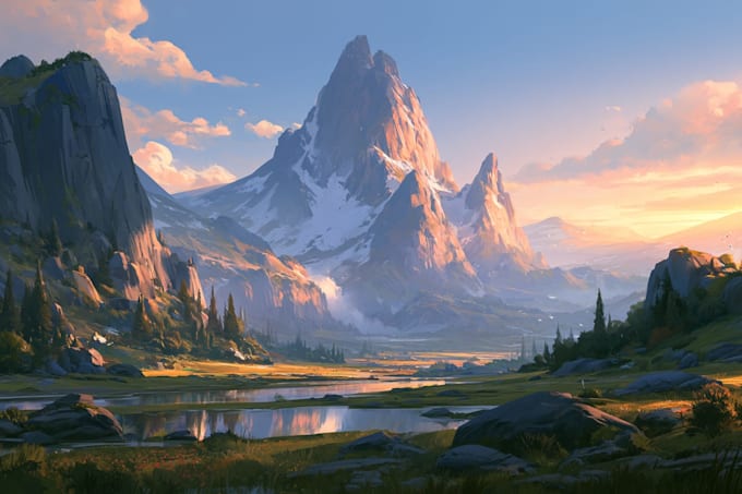 create fantasy landscape illustrations
