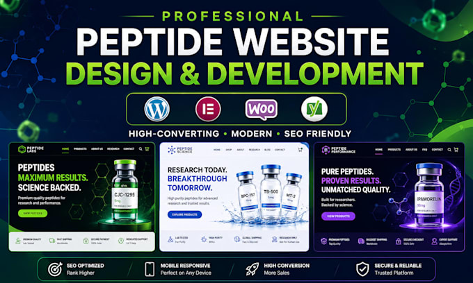 develop fda compliant peptide website, research peptide, ecommerce peptide store