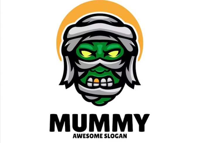 do spooky horror mascot mummy logo