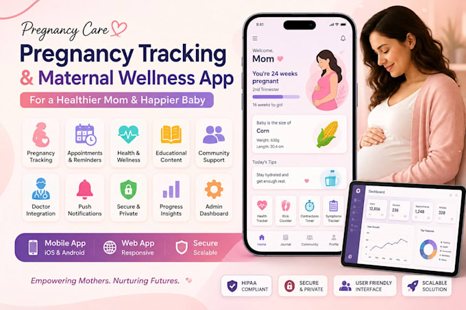 develop maternal wellness app, pregnancy care app, pregnancy consultation app