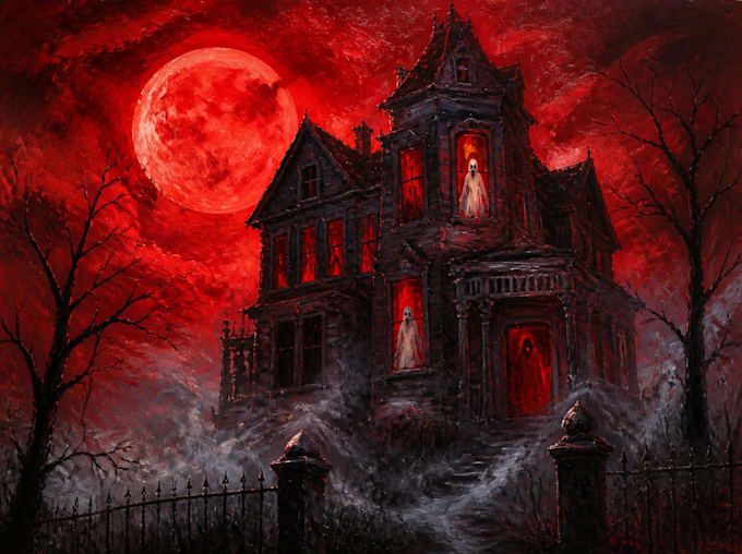 draw bloody horror illustration