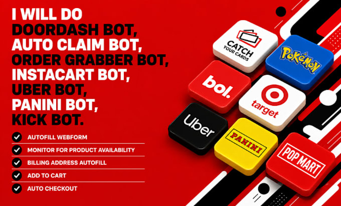 program doordash bot, auto claim, order grabber bot instacart, uber, panini kick