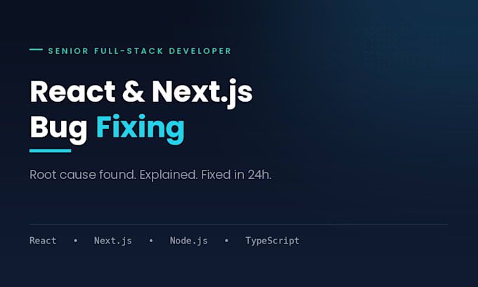 fix bugs in your react, next js or node js app fast