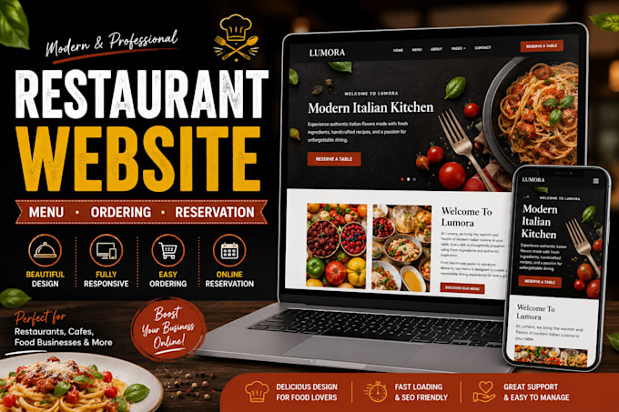 design a modern restaurant website with online menu and ordering
