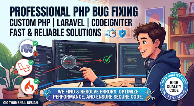 fix PHP, laravel, codeigniter, javascript and mysql bugs