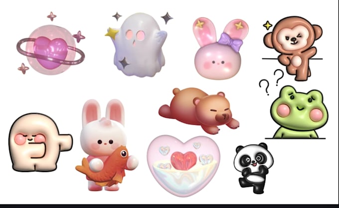 create cute digital stickers and posters for you