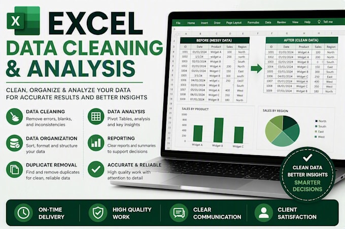 clean, organise, and analyse excel data