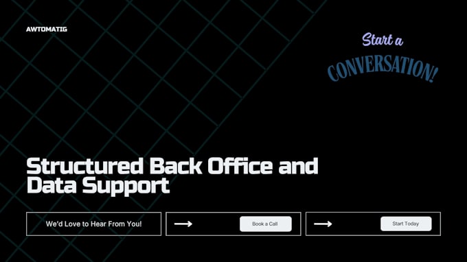 provide structured back office and data support