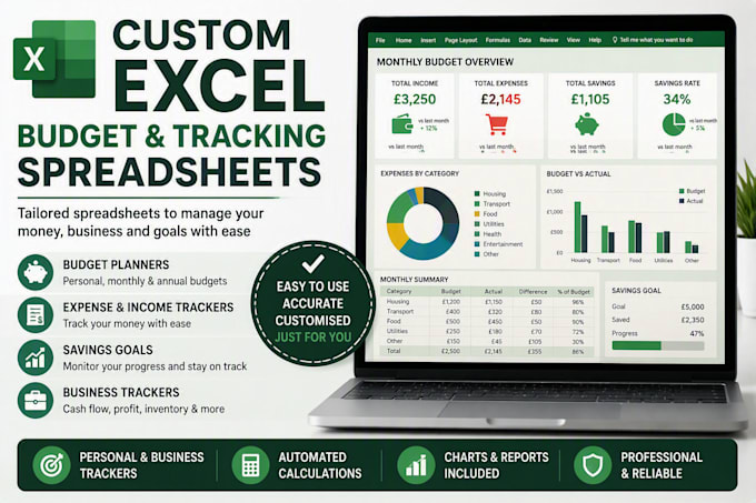 create custom excel budget and tracking spreadsheets