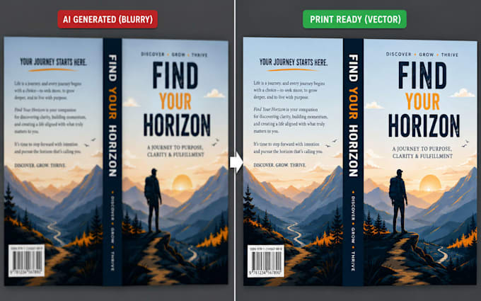convert ai generated kdp paperback book cover into print ready vector file