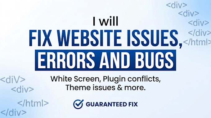 fix website issues, errors and bugs