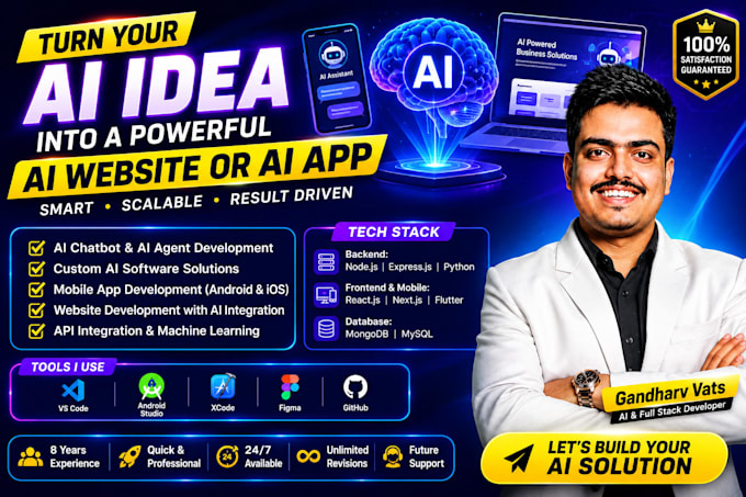 develop ai chatbot, ai website, ai web application, ai mobile app development