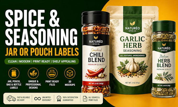design custom seasoning and spice packaging labels