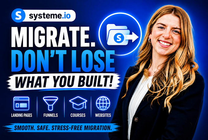 systeme io landing page, systeme io course migration, systeme io funnel, website