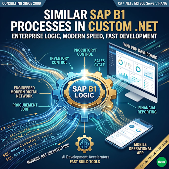 develop similar sap b1 processes in web application using ai