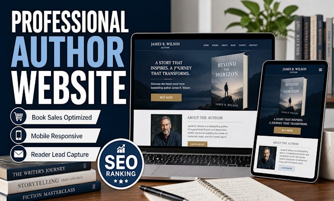 design author website book author website ebook website author landing page