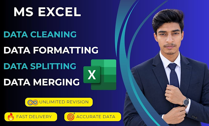clean excel data, format, split, merge excel data
