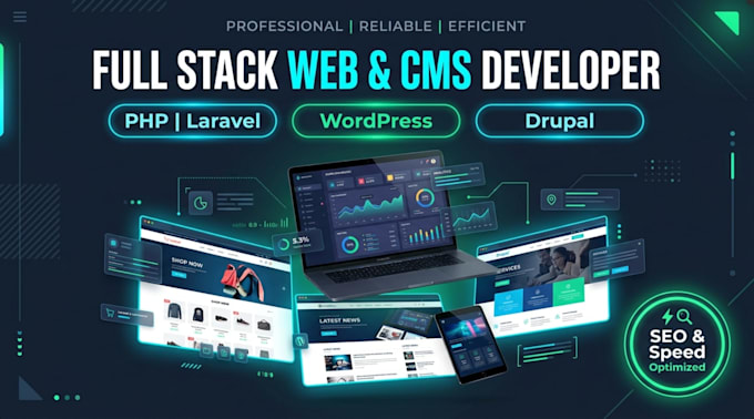 build custom PHP, laravel, wordpress and drupal websites