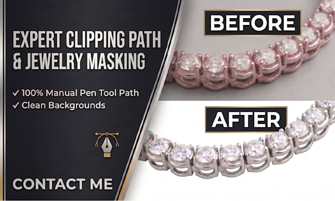 do jewelry clipping path, layer mask and background removal in photoshop