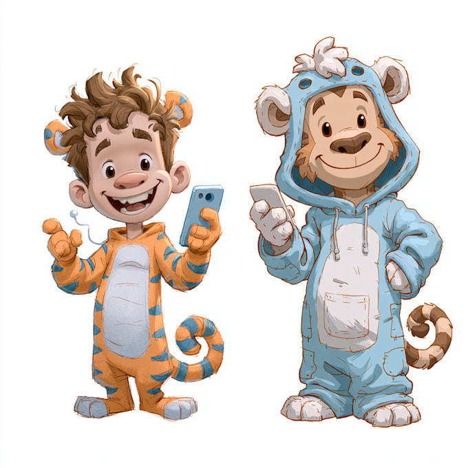 draw an eyecatchy mascot, animal cartoon character