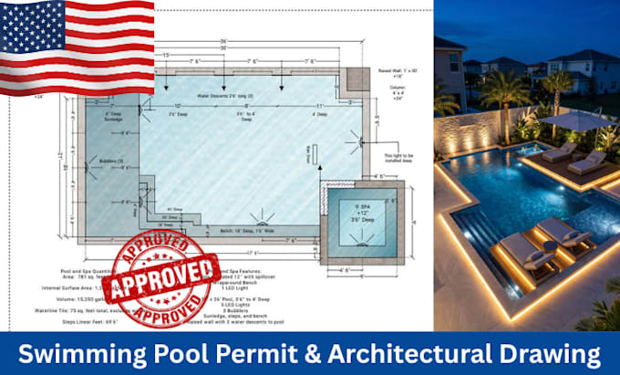design swimming pool permit drawings 2d architectural plans and construction set
