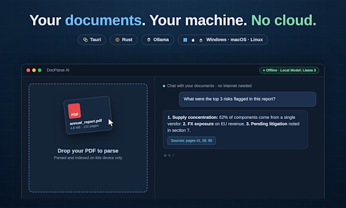 create an offline ai document app with tauri, rust, and local llm