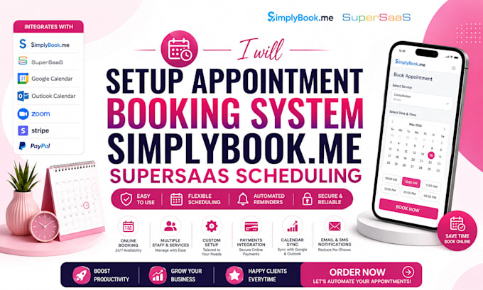 setup appointment square booking system simplybook  supersaas scheduling