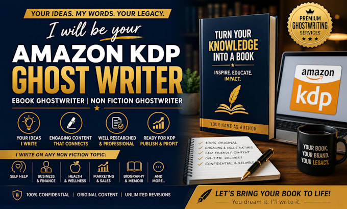 be your amazon kdp ghost writer, ebook ghostwriter, non fiction ghostwriter