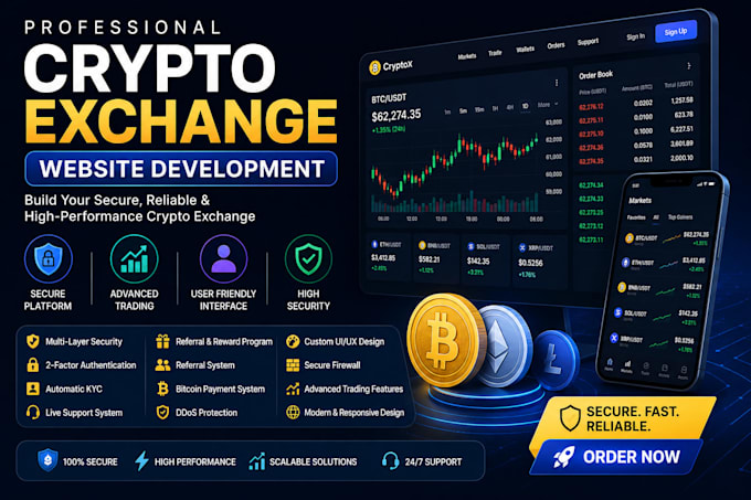 build crypto exchange website, crypto website, p2p, cryptocurrency wallet apps