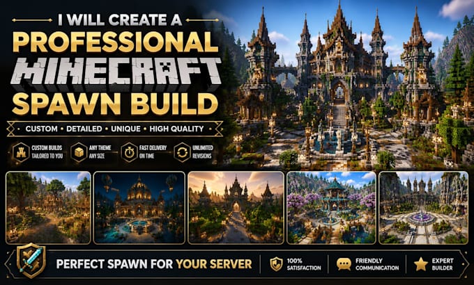 build a custom minecraft spawn, hub, lobby or server map