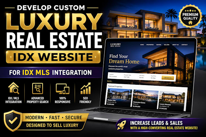 develop custom luxury real estate idx website  for idx mls integration