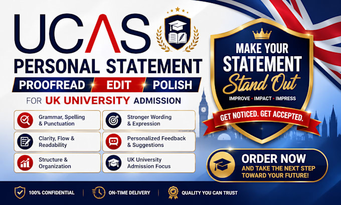 proofread and edit your ucas personal statement for UK university admission