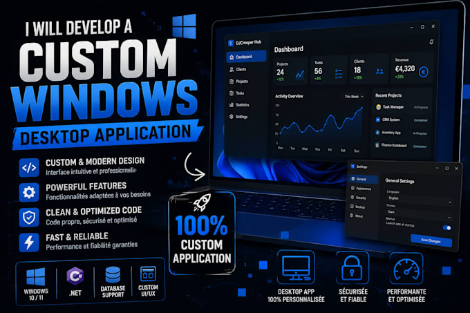 develop a custom windows desktop application