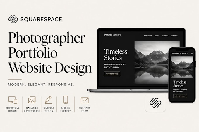 design photographer portfolio creative visual artist squarespace website design