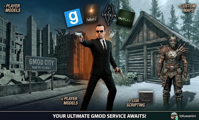 model gmod, garrys mod, fallout, skyrim, game, outlast, gmod map, ffxiv