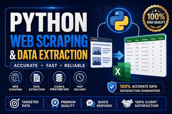 do python web scraping, data extraction and b2b lead generation